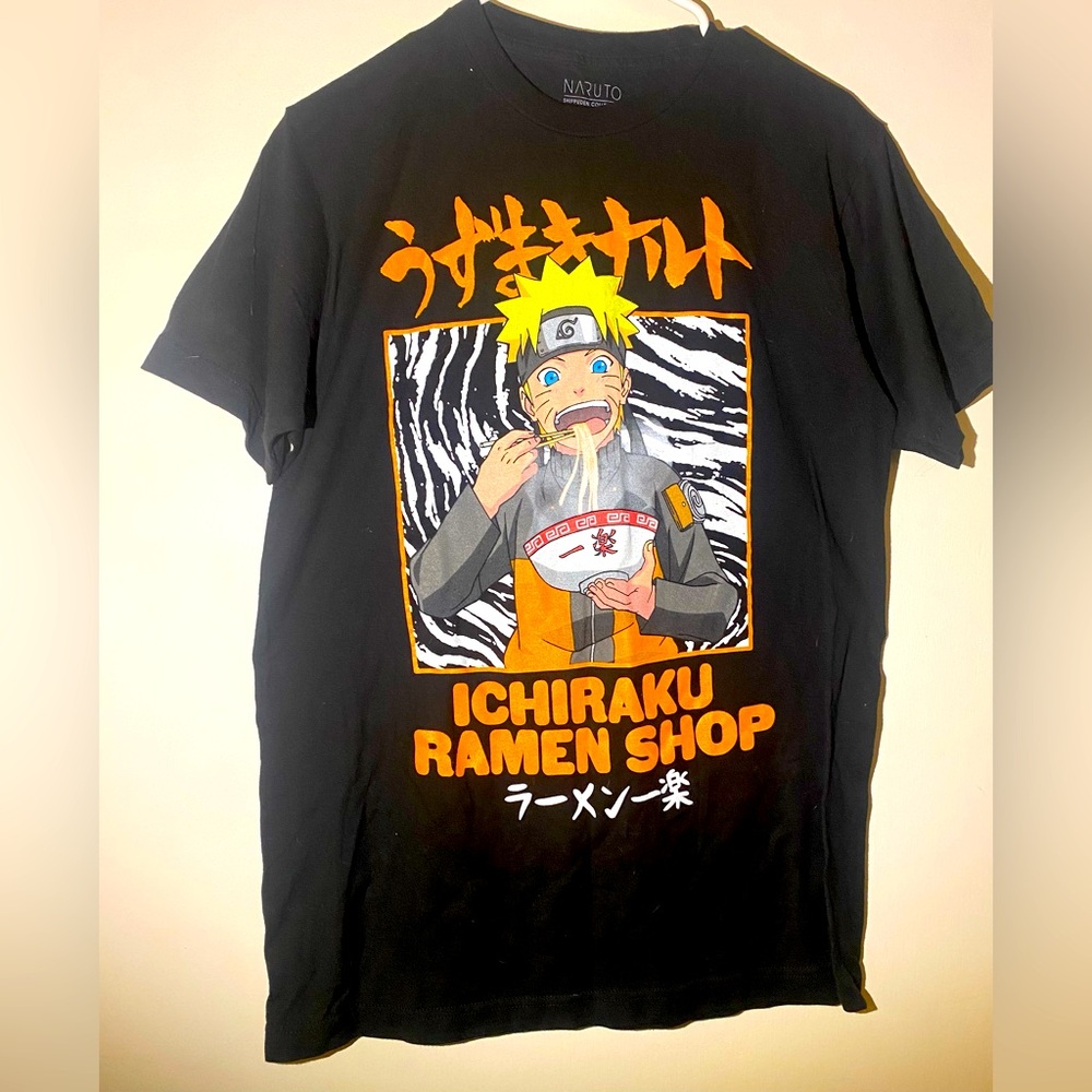 Naruto Ichiraku Ramen Shop black t-shirt. Anime Manga Size M 38/40
